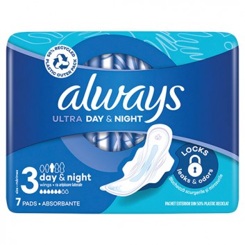 Always Ultra Night 3 Podpaski ze skrzydełkami, 7 sztuk - obrazek 6 - Apteka internetowa Melissa